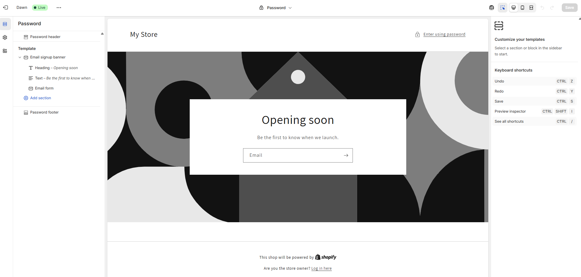 Shopify Theme Editor